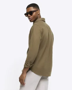 River Island regular fit linen blend shirt< Shirts