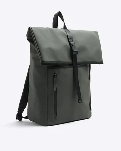 River Island rubberised roll top backpack< Bags
