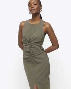 River Island ruched split bodycon midi dress< Dresses