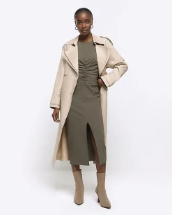 River Island ruched split bodycon midi dress< Dresses