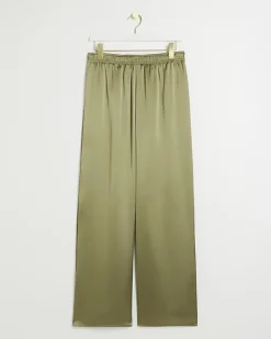 River Island satin pull on wide leg trousers< Trousers