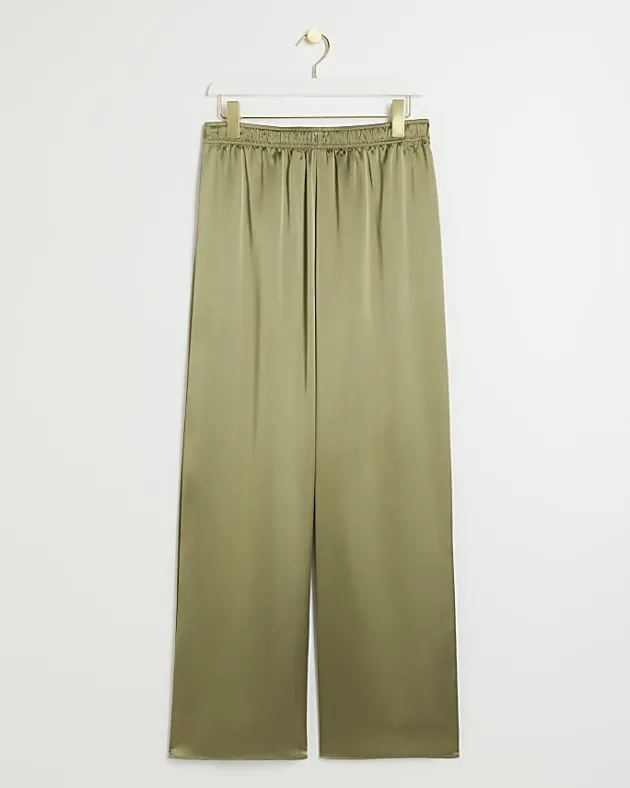 River Island satin pull on wide leg trousers< Trousers