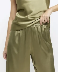 River Island satin pull on wide leg trousers< Trousers