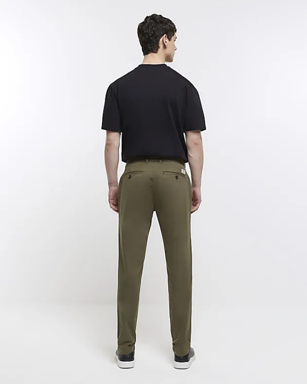 River Island slim fit casual chino trousers< Trousers