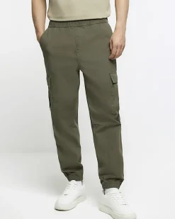River Island slim fit cuffed cargo trousers< Trousers