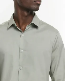 River Island slim fit long sleeve smart shirt< Shirts