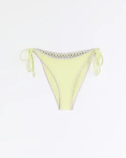 River Island Lime tie side stitch bikini bottoms< Swimwear & Beachwear