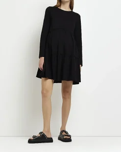 River Island Maternity long sleeve frill mini dress< Maternity