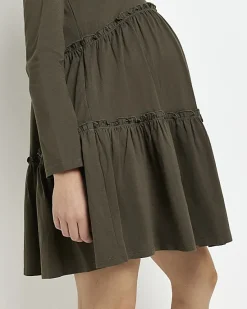 River Island Maternity long sleeve frill mini dress< Maternity