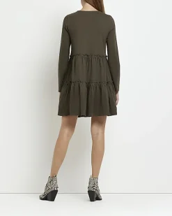 River Island Maternity long sleeve frill mini dress< Maternity