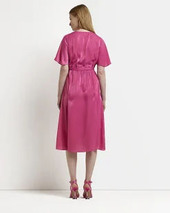 River Island Maternity satin wrap midi dress< Maternity