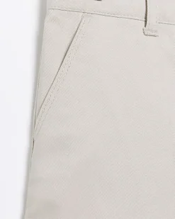 River Island Mini Boys Beige Stretch Chino Shorts< 5 - 8 Yrs