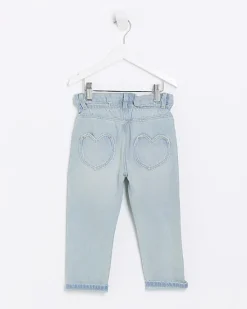 River Island Mini girls heart pocket paperbag jeans< 3 - 5 Yrs