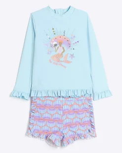 River Island Mini girls sun safe short set< 3 - 5 Yrs