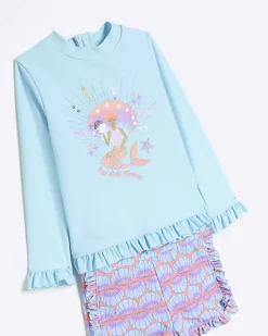 River Island Mini girls sun safe short set< 3 - 5 Yrs