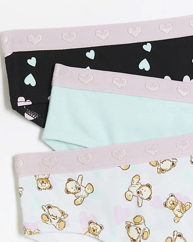River Island Mini girls teddy bear briefs 6 pack< Tights & Socks
