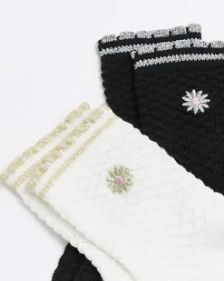River Island Mini girls embroidered socks 2 pack< Tights & Socks