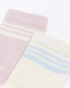 River Island Mini girls pink varsity socks 2 pack< Tights & Socks
