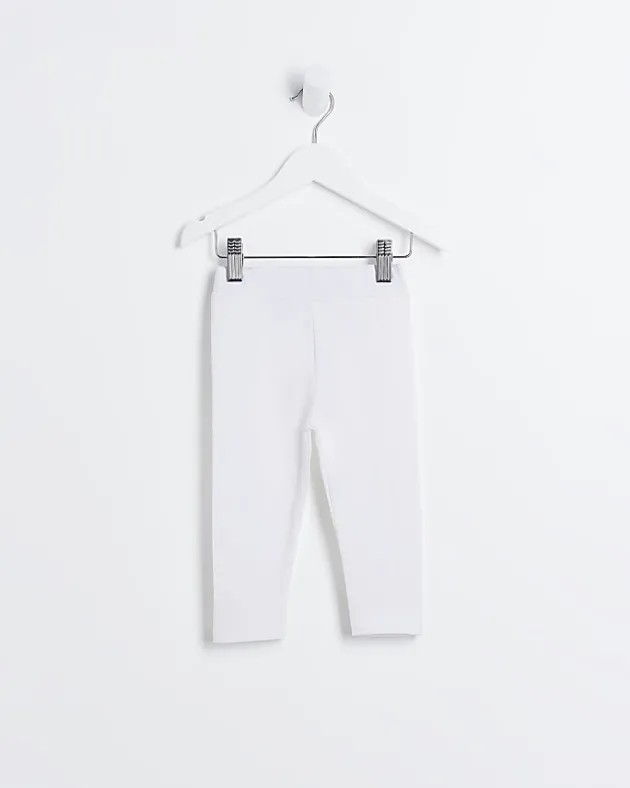 River Island Mini Girls Check Bow Hem Leggings< 3 - 5 Yrs