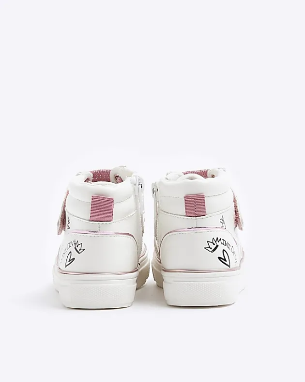 River Island Mini girls graffiti high top trainers< Shoes & Boots