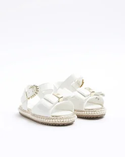 River Island Mini girls pearl trim bow sandals< Shoes & Boots