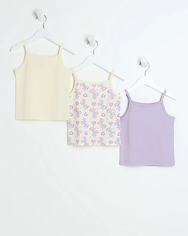 River Island Mini girls unicorn vest 3 pack< Tights & Socks