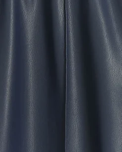 River Island Navy faux leather wide leg trousers< Trousers