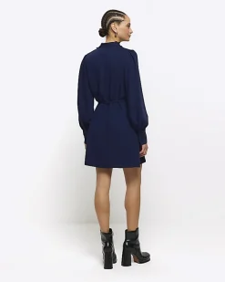 River Island Navy floral tie waist shift mini dress< Dresses