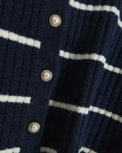 River Island Navy knit stripe bodycon midi dress set< Dresses
