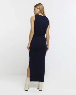 River Island Navy knitted maxi skirt< Skirts