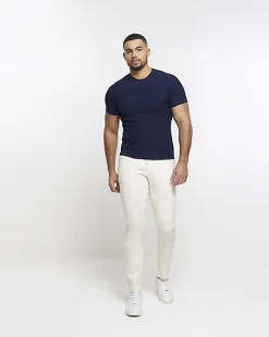 River Island muscle fit brick knit t-shirt< Jumpers & Cardigans