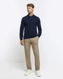 River Island muscle textured knit long sleeve polo< Jumpers & Cardigans