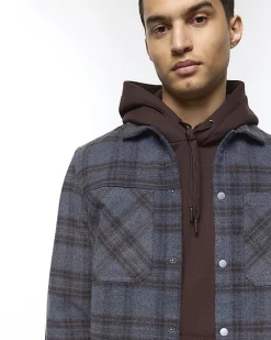 River Island regular fit check overshirt< Shirts