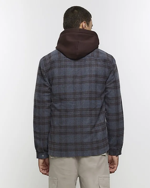 River Island regular fit check overshirt< Shirts