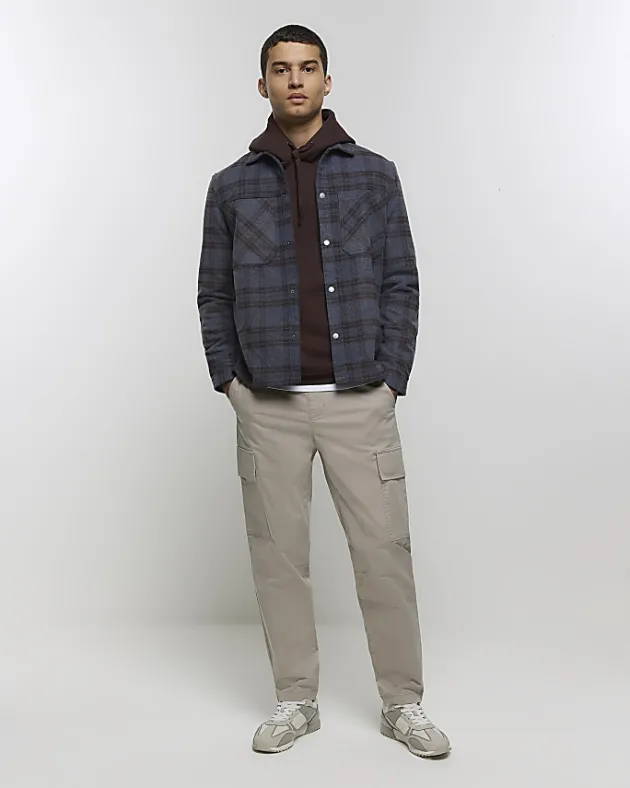 River Island regular fit check overshirt< Shirts