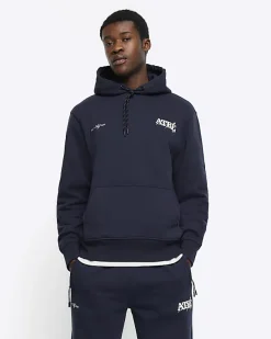 River Island regular fit embossed graphic hoodie< Tracksuits