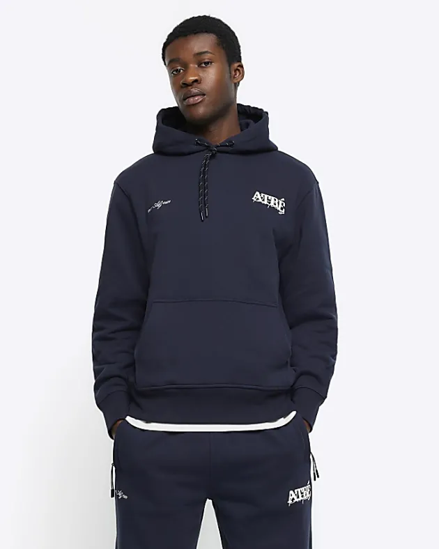 River Island regular fit embossed graphic hoodie< Tracksuits