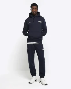 River Island regular fit embossed graphic hoodie< Tracksuits