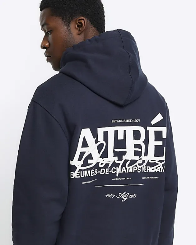 River Island regular fit embossed graphic hoodie< Tracksuits