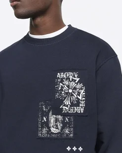 River Island regular fit gothic graphic sweatshirt< Tracksuits