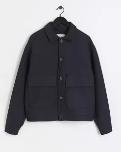 River Island regular fit plisse harrington jacket< Matching Sets