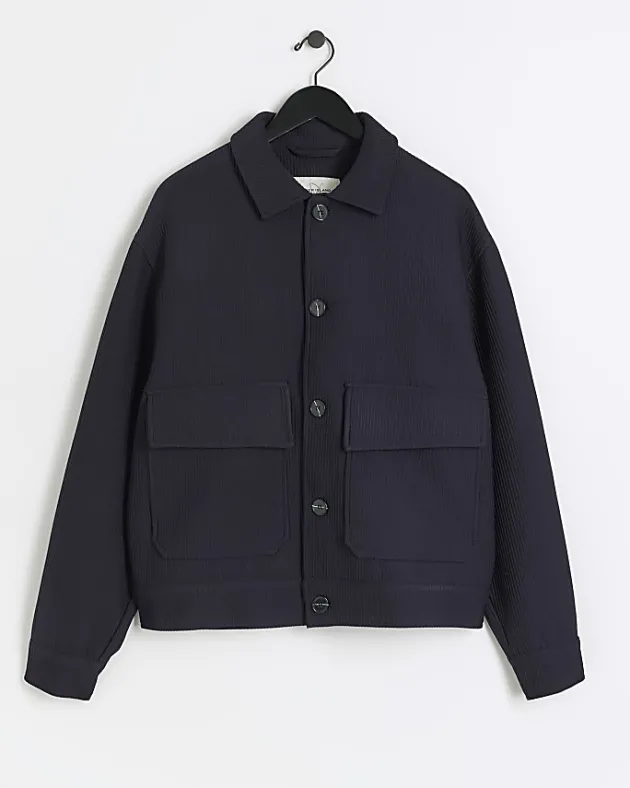 River Island regular fit plisse harrington jacket< Matching Sets