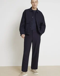 River Island regular fit plisse harrington jacket< Matching Sets
