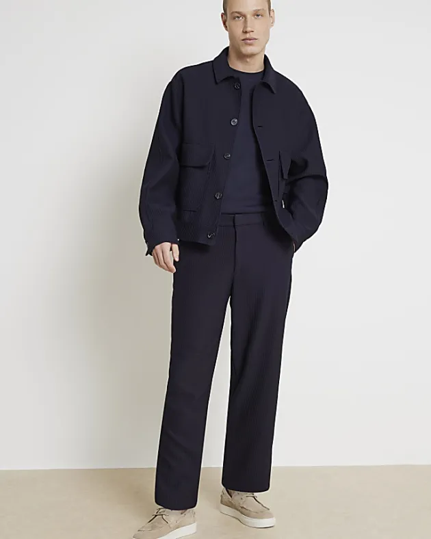 River Island regular fit plisse harrington jacket< Matching Sets
