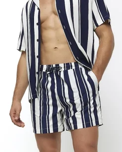 River Island regular fit stripe swim shorts< Shorts