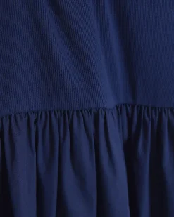 River Island Navy rib long sleeve smock midi dress< Dresses