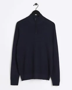 River Island slim fit diagonal half zip jumper< Jumpers & Cardigans