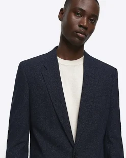 River Island slim fit textured suit jacket< Suits