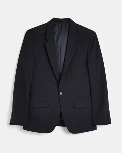 River Island slim fit textured suit jacket< Suits