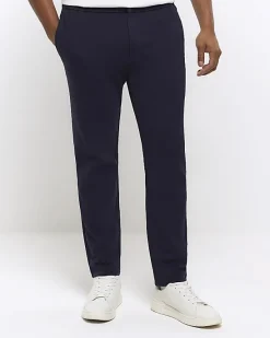 River Island slim fit twill pull on smart joggers< Trousers
